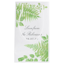 Sacola Para Presentes Pequena Casamento com Folhagem de Watercolor Greenery Obri