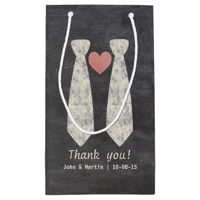 Sacola Para Presentes Pequena Casamento com Gay de quadro de Casando LGBT (Verso)