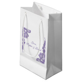 Sacola Para Presentes Pequena Casamento com rendas ultra violetas modernas