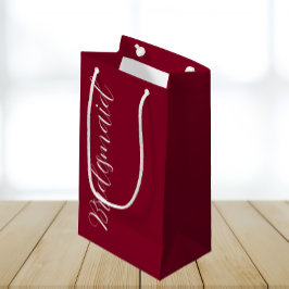 Sacola Para Presentes Pequena Casamento de Bridesmaid do Script Estilizado de Cr