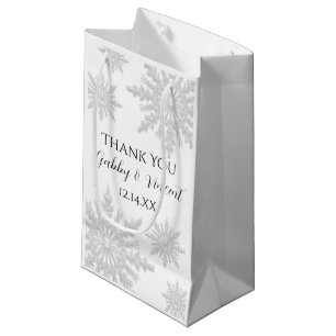 Sacola Para Presentes Pequena Casamento de Flocos de Neve Brancos de inverno Obr