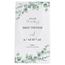 Sacola Para Presentes Pequena Casamento de Noiva e Nome do Groom da Flor de Água
