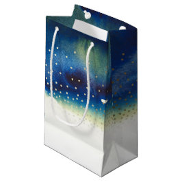 Sacola Para Presentes Pequena Casamento de Pontos Confetti Dourados com Teal Wat