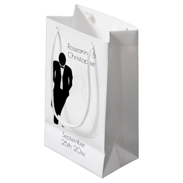 Sacola Para Presentes Pequena Casamento Favor Pequeno Gift Bag Noivo (Frente inclinada)