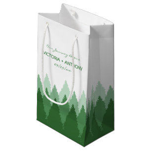 Sacola Para Presentes Pequena Casamento Floresta Verde