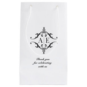 Sacola Para Presentes Pequena Casamento Monograma Personalizado Obrigado Sacos P