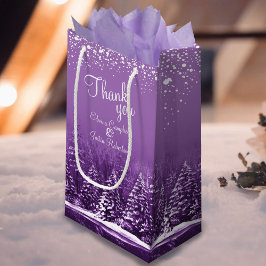 Sacola Para Presentes Pequena Casamento no inverno pinheiro obrigado de arte rox