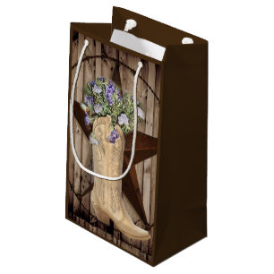Sacola Para Presentes Pequena castanho-do-mato-rústico