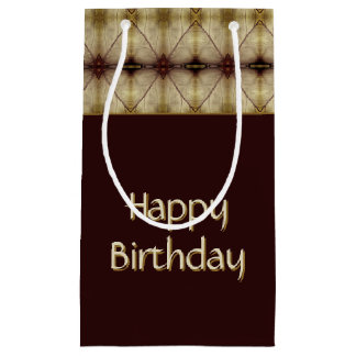 Sacola Para Presentes Pequena Castanho Escuro Com Padrão