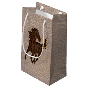 Sacola Para Presentes Pequena Cavalo do Couro-Olhar macio