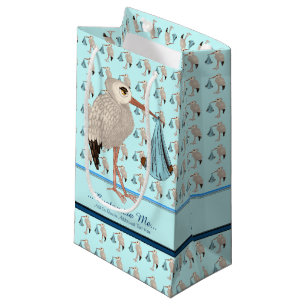 Sacola Para Presentes Pequena Cegonha clássica 2 (azuis)
