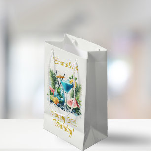 Sacola Para Presentes Pequena Celebração de aniversário de 30 anos de Blueberry