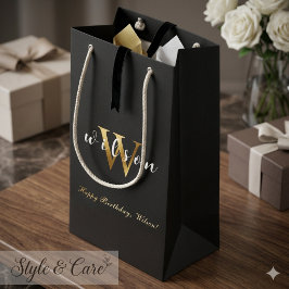 Sacola Para Presentes Pequena Celebrar com um feliz aniversário personalizado