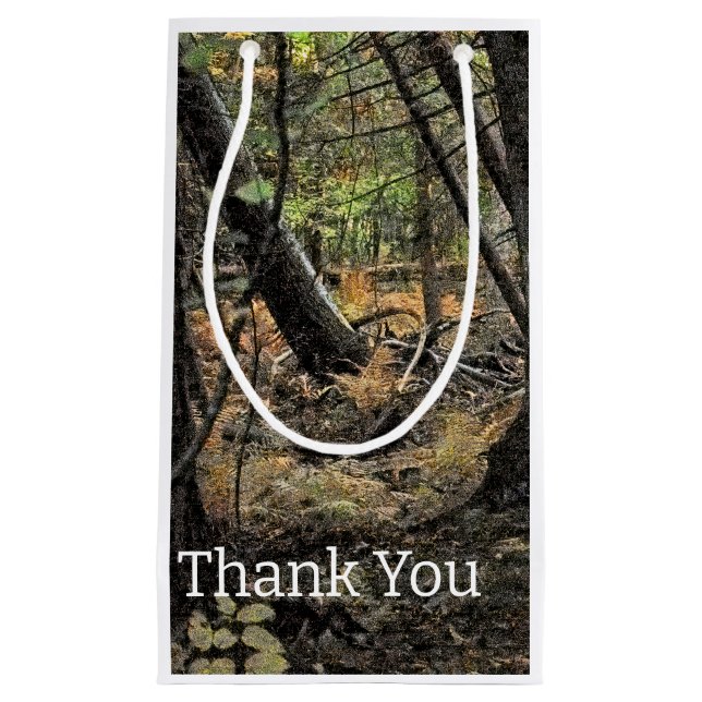 Sacola Para Presentes Pequena Cena da floresta do outono (Frente)