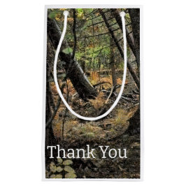 Sacola Para Presentes Pequena Cena de floresta outonal            