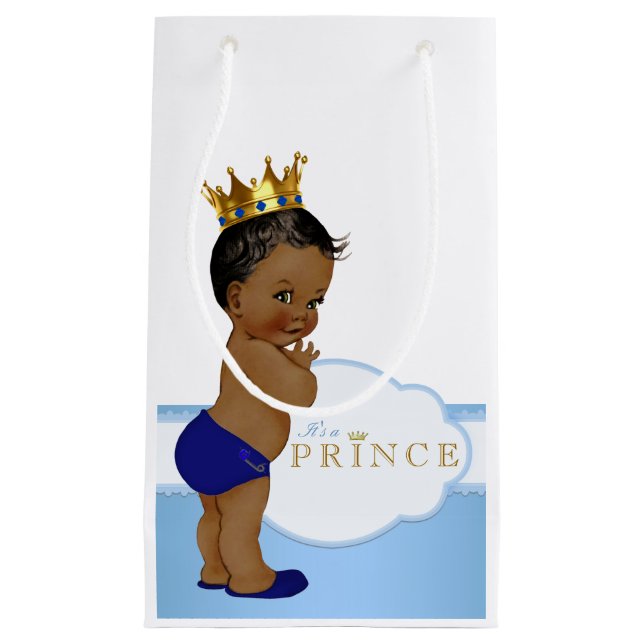 Sacola Para Presentes Pequena Chá de Bebê Príncipe (Frente)