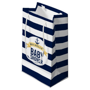 Sacola Para Presentes Pequena Chá de fraldas de Estilo Náutico Personalizado