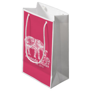 Sacola Para Presentes Pequena Chá de fraldas de Henna Elephant - Inspiração I
