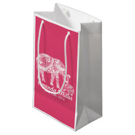 Sacola Para Presentes Pequena Chá de fraldas de Henna Elephant - Inspiração Indi