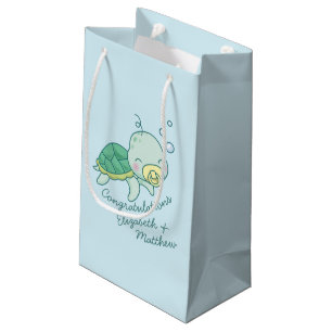 Sacola Para Presentes Pequena Chá de fraldas de Tartaruga do Mar Cinto Kawaii