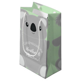 Sacola Para Presentes Pequena Chá de fraldas de Urso de Koala Verde