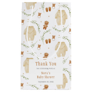 Sacola Para Presentes Pequena Chá de fraldas Padrão de Boho Neutro por Sexo