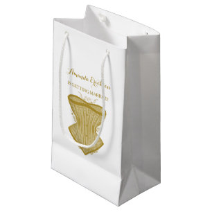 Sacola Para Presentes Pequena Chá de panela Dourado da lingerie do espartilho d