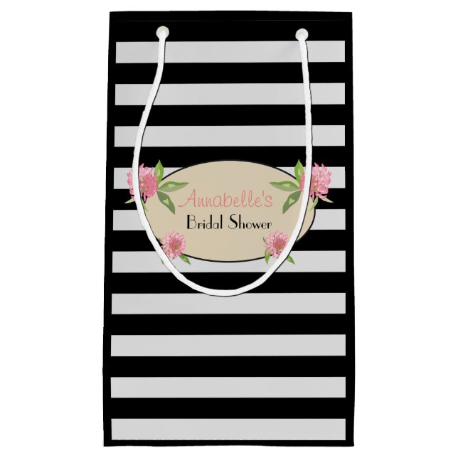 Sacola Para Presentes Pequena Chá de panela Floral Gift Favor Bolsas (Frente)