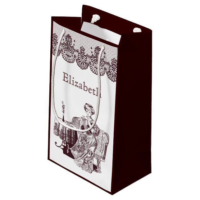 Sacola Para Presentes Pequena chá de senhorita (Verso inclinado)