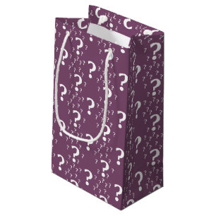 Sacola Para Presentes Pequena charada do ponto de interrogação do mistério roxo