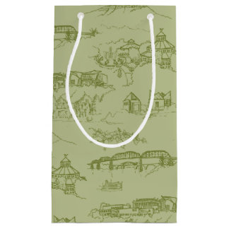 Sacola Para Presentes Pequena Chattanooga Toile Verde