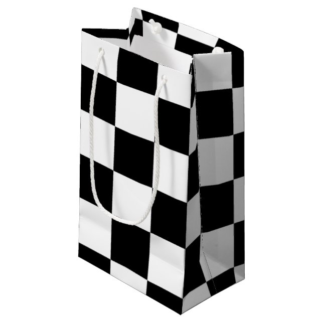 Sacola Para Presentes Pequena Checkered clássico eu sangro competindo o branco (Frente inclinada)