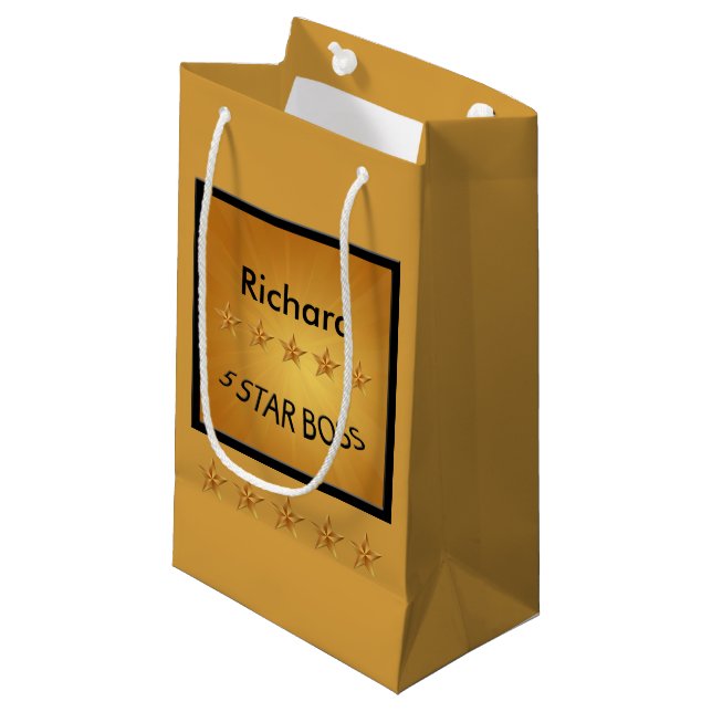 Sacola Para Presentes Pequena Chefe Dia Cinco Estrelas SGB Personalizado (Frente inclinada)