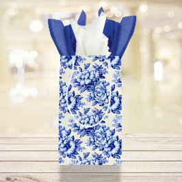 Sacola Para Presentes Pequena Chinoiserie Blue Floral
