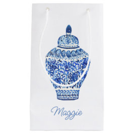 Sacola Para Presentes Pequena Chinoiserie Watercolor Ginger Jar