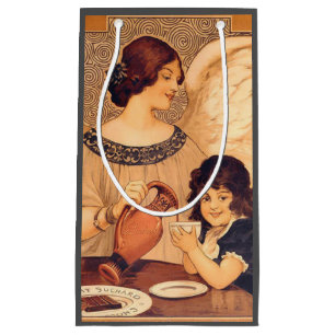 Sacola Para Presentes Pequena Chocolate Angel French Antiguado