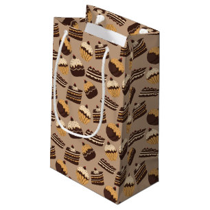 Sacola Para Presentes Pequena Chocolate e pastelaria padrão 3