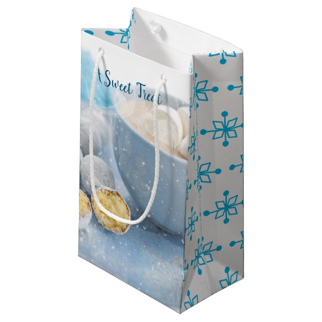 Sacola Para Presentes Pequena Chocolate Quente E Tratamentos (Frente inclinada)