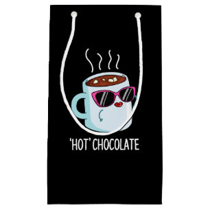 Sacola Para Presentes Pequena Chocolate Quente Engraçado Bebida Lã Escura BG