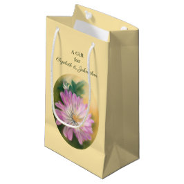 Sacola Para Presentes Pequena Chrysanthemum Pink e Cream Pastel Floral