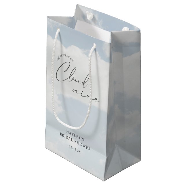 Sacola Para Presentes Pequena Chuva de Amor: Chá de Noiva  (Frente inclinada)