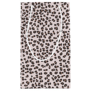 Sacola Para Presentes Pequena Chuva de Bebê Safari Estampa de Animais Leopardo