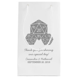 Sacola Para Presentes Pequena Cinza D20 Dice Wedding Gift Bag