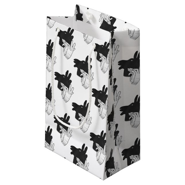 Sacola Para Presentes Pequena Cinza Hand Silhouette Billy Goat (Frente inclinada)