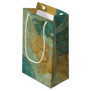 Sacola Para Presentes Pequena Círculos Azul e Amarelo