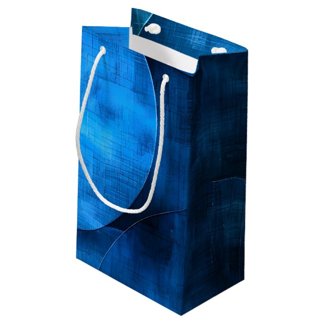 Sacola Para Presentes Pequena Círculos da Lua Azul (Verso inclinado)