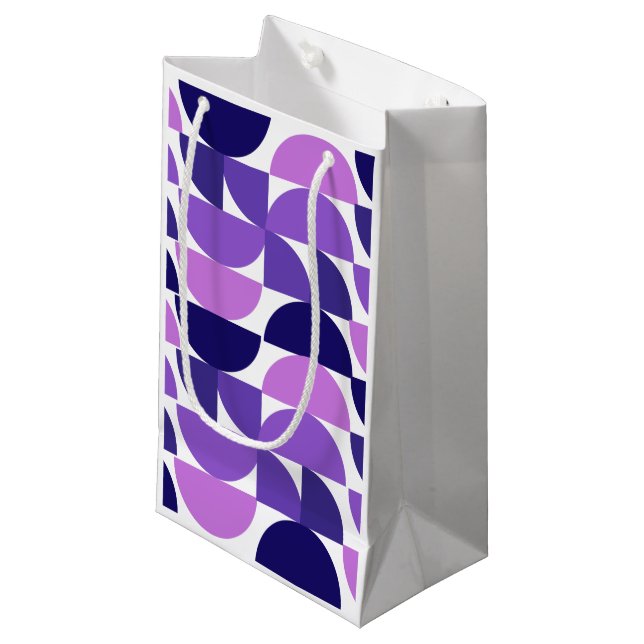 Sacola Para Presentes Pequena Círculos de meio e quarto modernos do século médio (Frente inclinada)