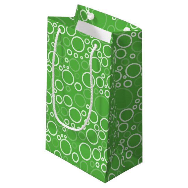 Sacola Para Presentes Pequena Círculos Verde-Bag-Presente (Frente inclinada)