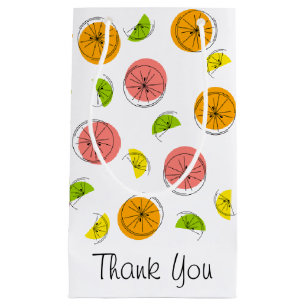Sacola Para Presentes Pequena Citrus Obrigado, presente pequeno