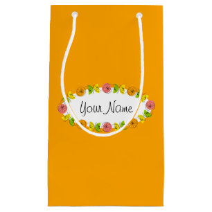 Sacola Para Presentes Pequena Citrus Oval Orange Name - Saco pequeno